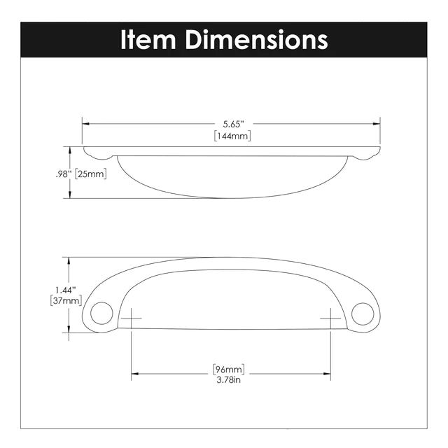 Hickory Hardware 3 inch (76mm) and 3-3/4 inch (96mm) Refined Rustic Cup Pull