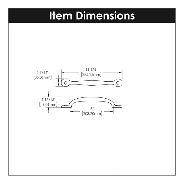 Hickory Hardware 8 inch (203mm) Refined Rustic Appliance Pull