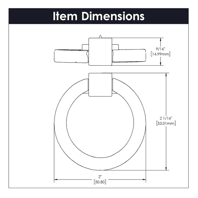 Hickory Hardware 2-1/8 inch (54mm) Camarilla Cabinet Ring Pull