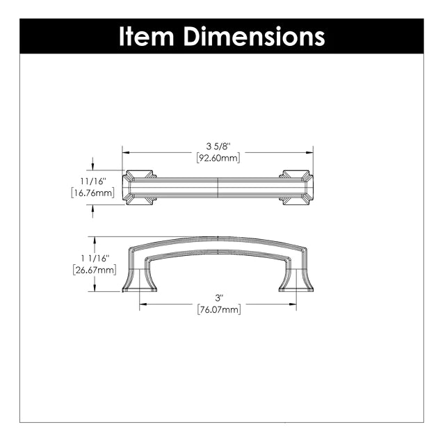 Hickory Hardware 3 inch (76mm) Bridges Cabinet Pull