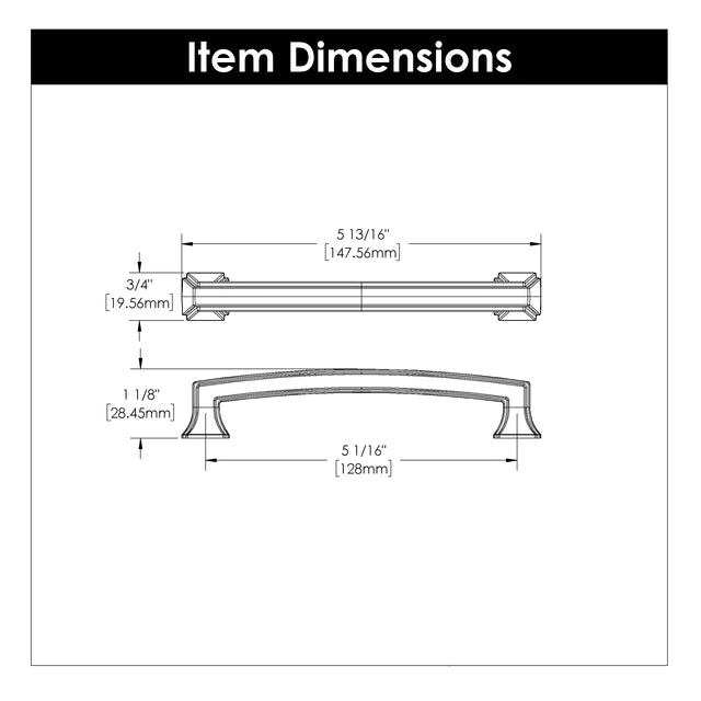 Hickory Hardware 5-1/16 inch (128mm) Bridges Cabinet Pull