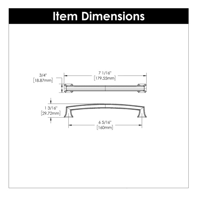 Hickory Hardware 6-5/16 inch (160mm) Bridges Cabinet Pull