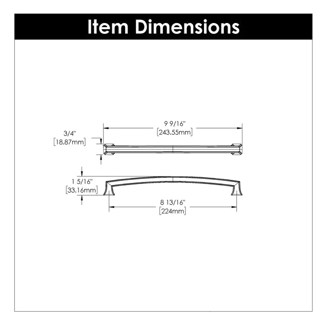 Hickory Hardware 8-13/16 inch (224mm) Bridges Cabinet Pull