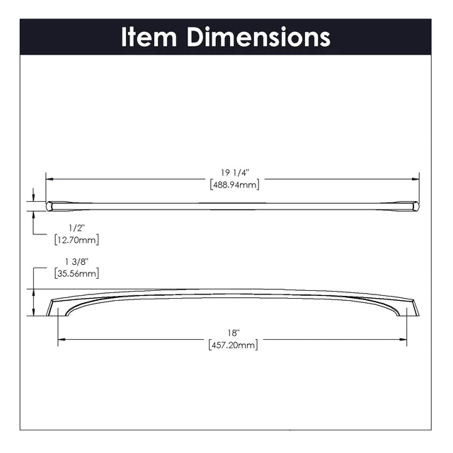 Hickory Hardware 18 inch (457mm) Greenwich Cabinet Pull