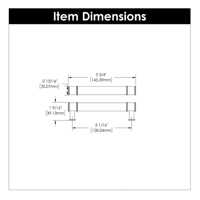 Hickory Hardware 6-5/16 inch (160mm) Midway Cabinet Pull