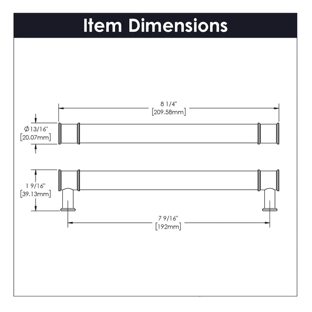 Hickory Hardware 8-13/16 inch (224mm) Midway Cabinet Pull