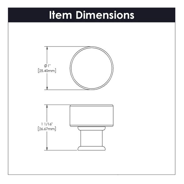 Hickory Hardware 1 inch (25mm) Midway Cabinet Knob