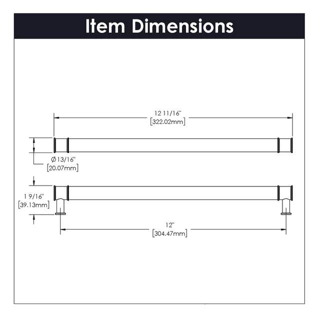 Hickory Hardware 12 inch (305mm) Midway Cabinet Pull