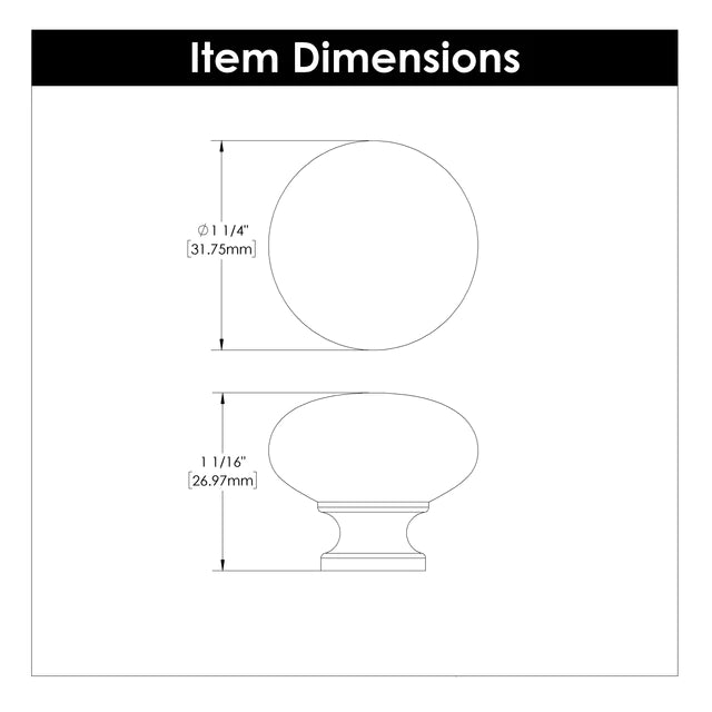 Hickory Hardware 1-1/4 inch (32mm) Cottage Cabinet Knob