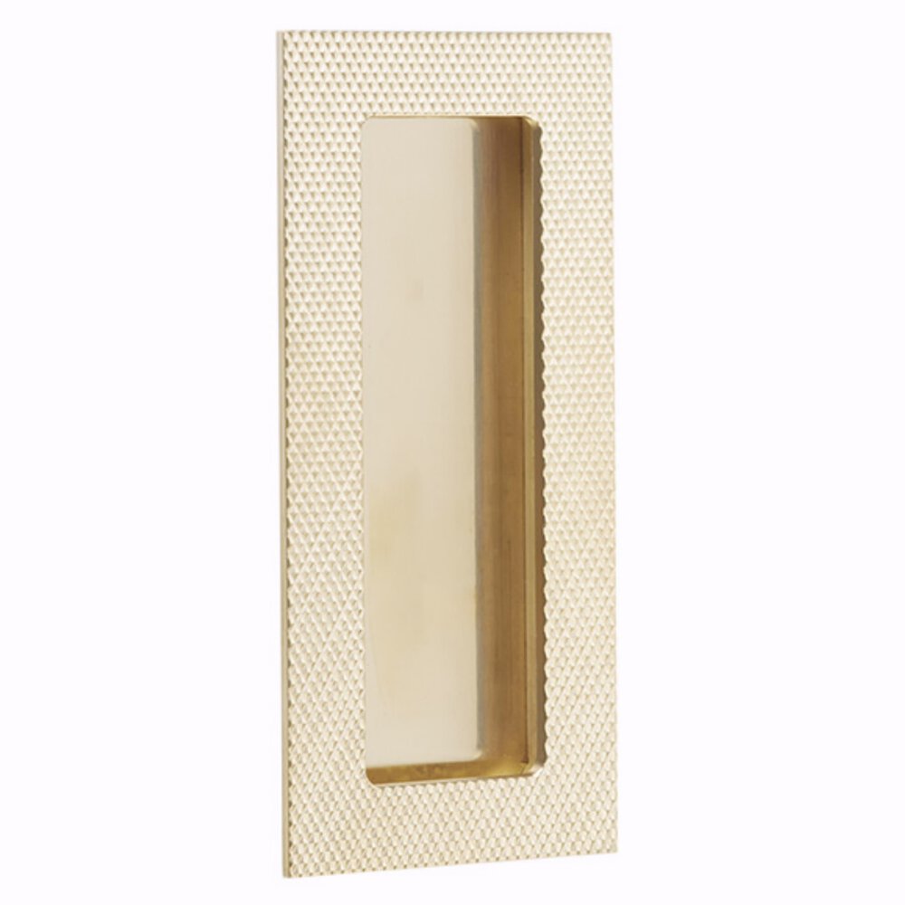 Modern Cabinet Hardware Collection 7" Modern Rectangular Knurled with Plain Pocket Flush Pull by Emtek