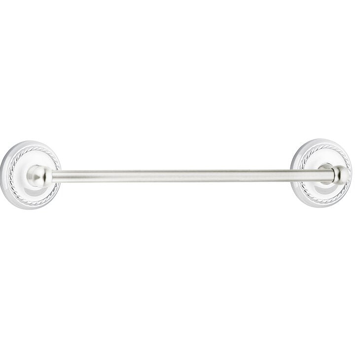 Traditional Brass Collection 24" Single Towel Bar with Rope Rose  by Emtek