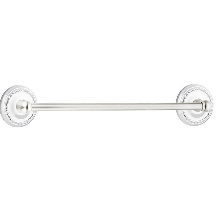 Traditional Brass Collection 24" Single Towel Bar with Rope Rose  by Emtek