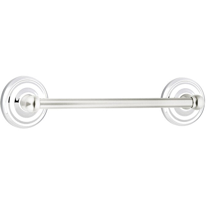Traditional Brass Collection 30" Single Towel Bar with Small Regular Rose  by Emtek