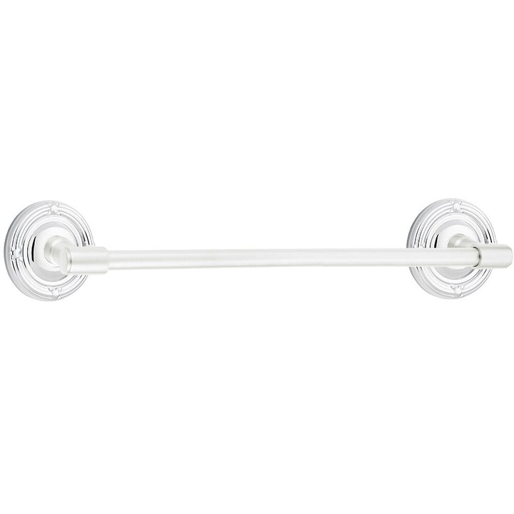 Transitional Brass Collection 12" Towel Bar with Ribbon & Reed Rosette  by Emtek