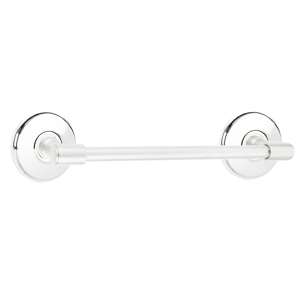 Transitional Brass Collection 12" Towel Bar with Watford Rosette  by Emtek