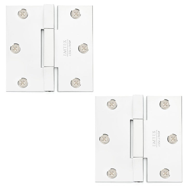 Door Hinges Collection 4 1/2" x 4 1/2" Thin Leaf Square Solid Brass Heavy Duty Thin Leaf Square Barrel Hinges (Sold In Pairs) by Emtek
