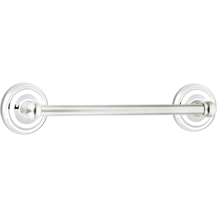 Traditional Brass Collection 24" Single Towel Bar with Regular Rose by Emtek