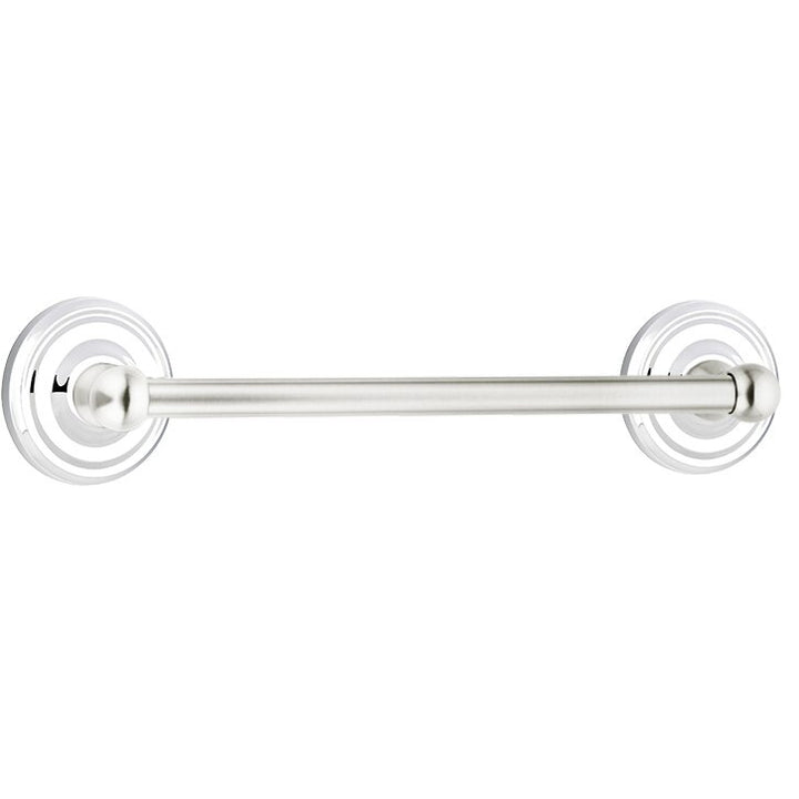 Traditional Brass Collection 24" Single Towel Bar with Regular Rose by Emtek