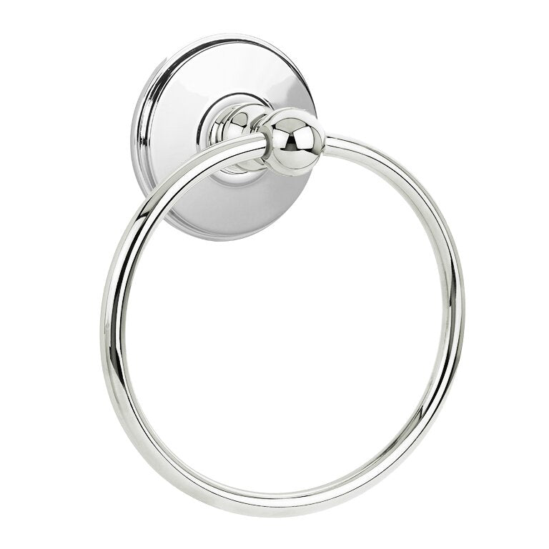 Traditional Brass Collection Towel Ring with Watford Rosette by Emtek