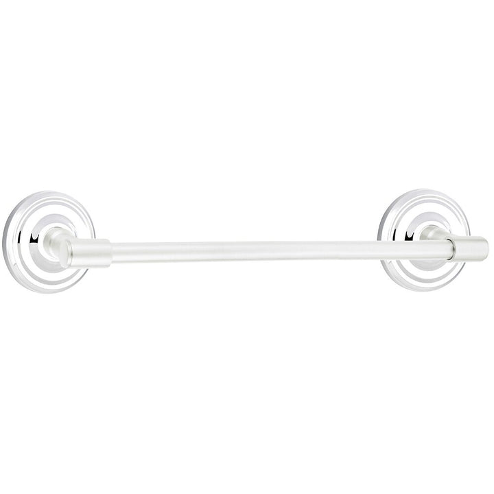 Transitional Brass Collection 18" Towel Bar with Small Regular Rosette by Emtek
