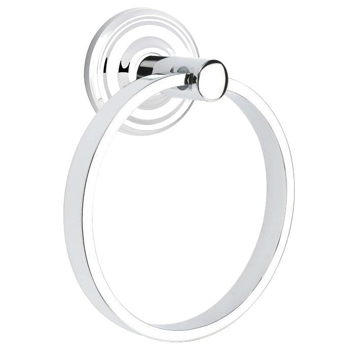 Modern Brass Collection Small Regular Towel Ring by Emtek