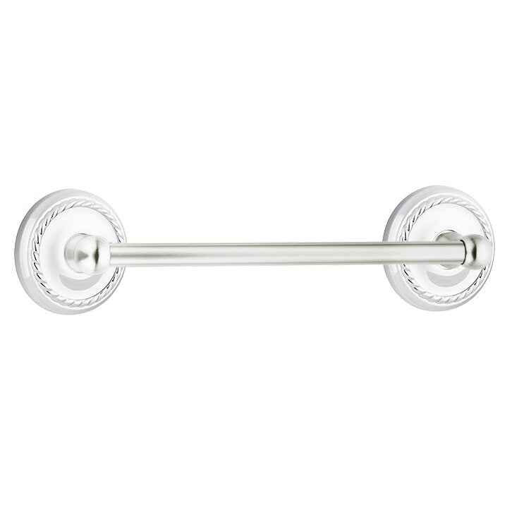 Traditional Brass Collection 18" Single Towel Bar with Rope Rose  by Emtek