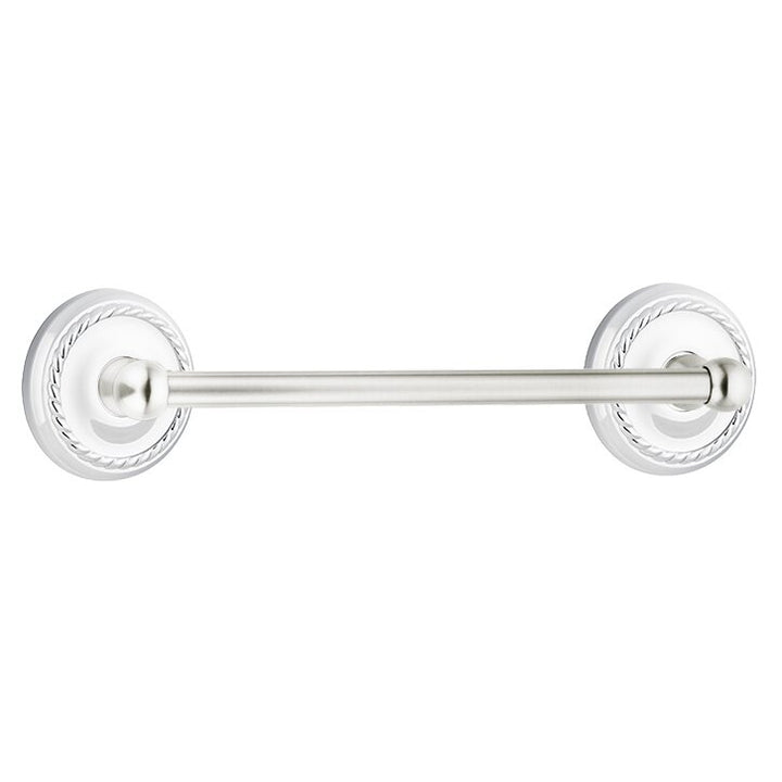 Traditional Brass Collection 18" Single Towel Bar with Rope Rose  by Emtek
