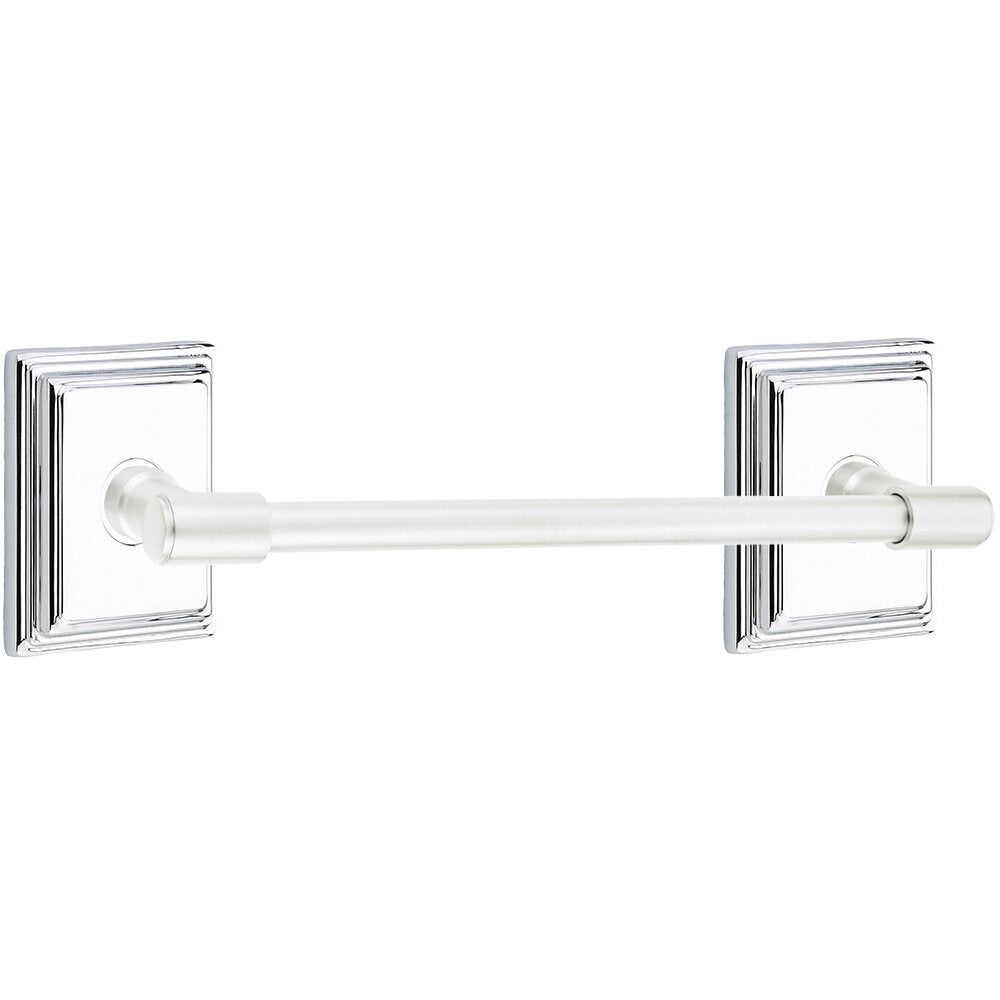 Transitional Brass Collection 18" Towel Bar with Wilshire Rosette  by Emtek