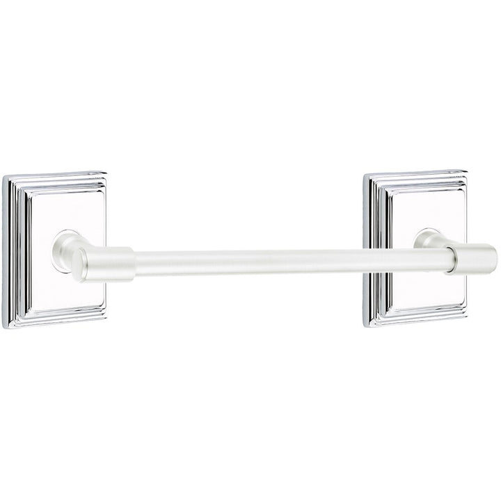 Transitional Brass Collection 24" Towel Bar with Wilshire Rosette by Emtek