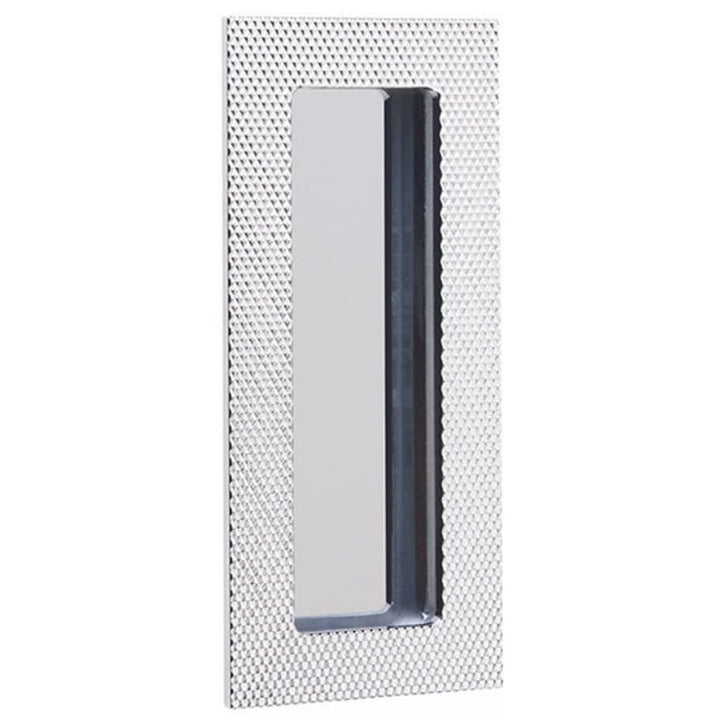 Modern Cabinet Hardware Collection 4" Modern Rectangular Knurled with Plain Pocket Flush Pull by Emtek