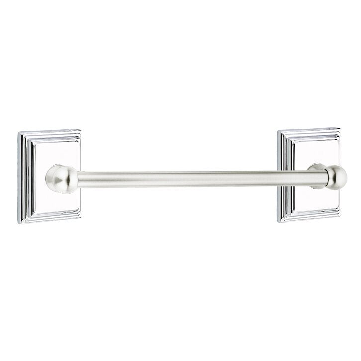 Traditional Brass Collection 18" Single Towel Bar with Wilshire Rose by Emtek