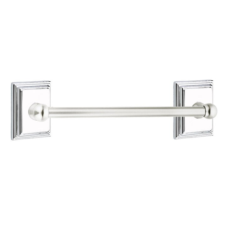 Traditional Brass Collection 18" Single Towel Bar with Wilshire Rose by Emtek