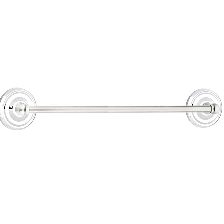 Traditional Brass Collection 30" Single Towel Bar with Regular Rose by Emtek