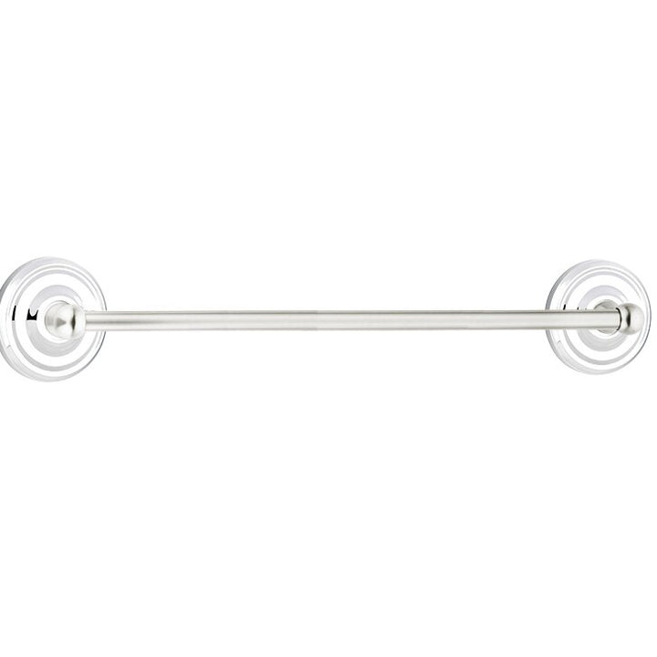 Traditional Brass Collection 30" Single Towel Bar with Regular Rose by Emtek