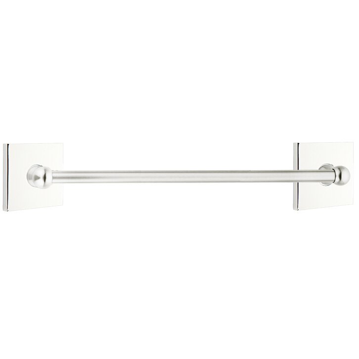 Traditional Brass Collection 24" Single Towel Bar with Square Rose  by Emtek