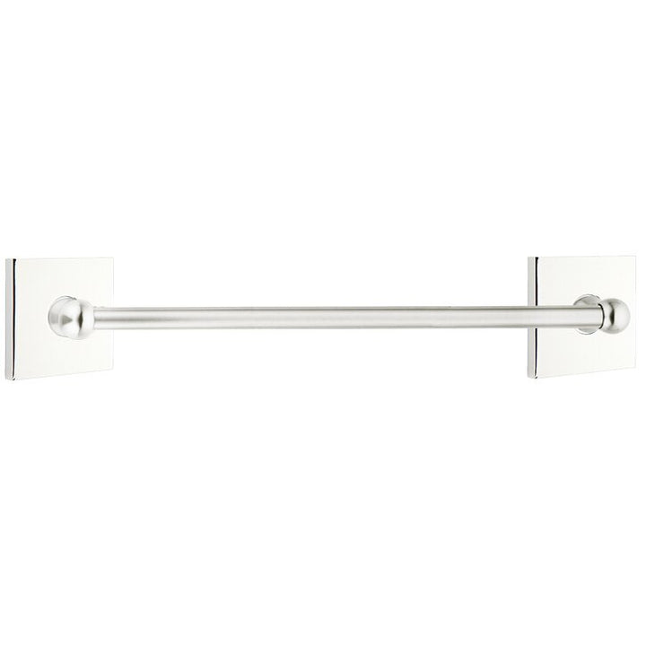 Traditional Brass Collection 24" Single Towel Bar with Square Rose  by Emtek
