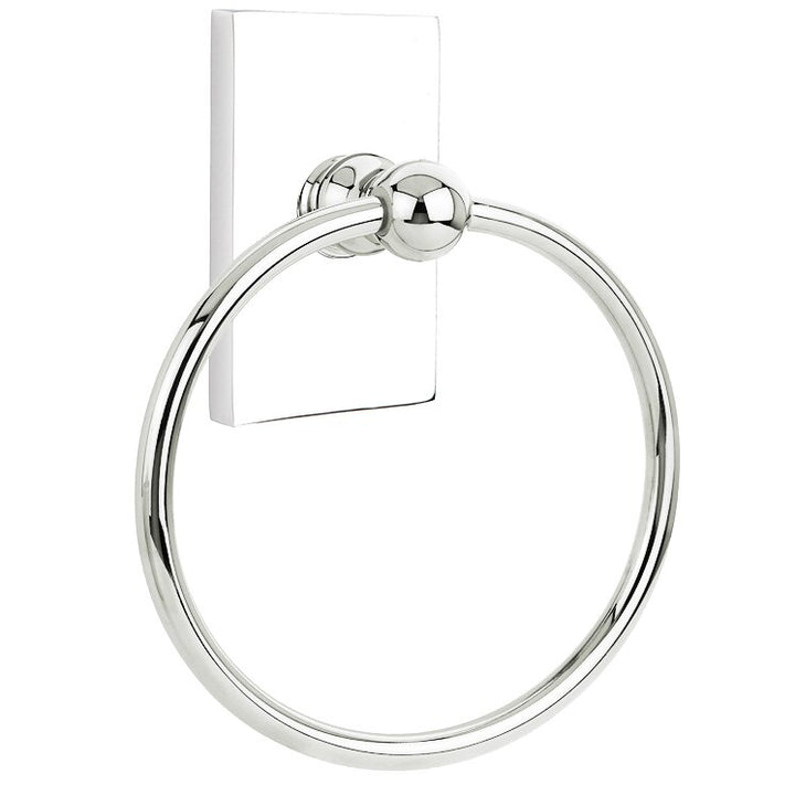 Traditional Brass Collection Modern Rectangular Towel Ring  by Emtek