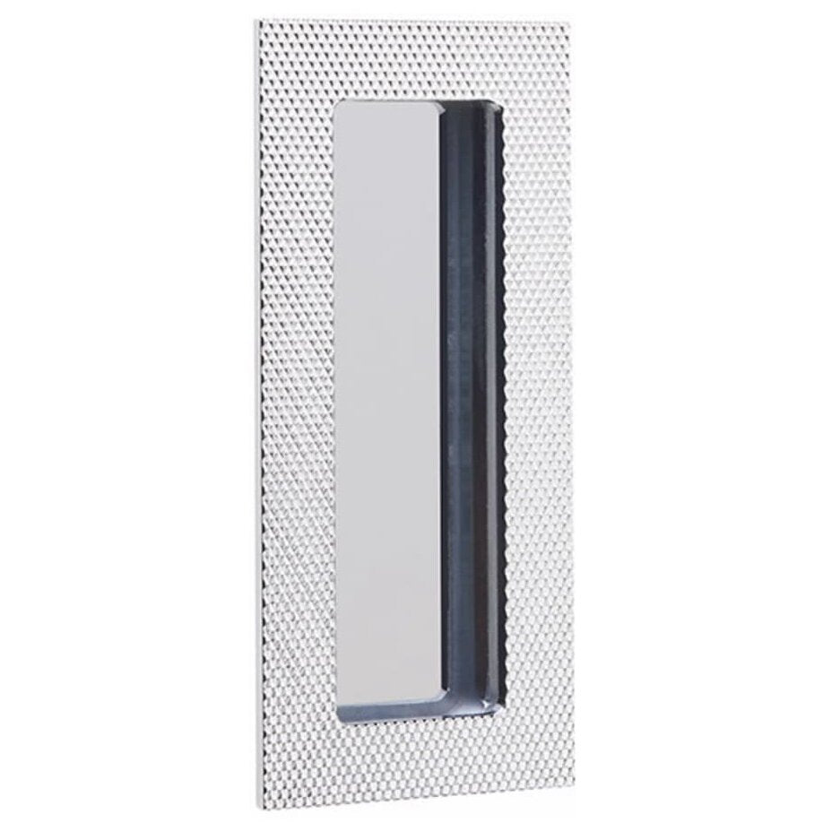 Modern Cabinet Hardware Collection 7" Modern Rectangular Knurled with Plain Pocket Flush Pull by Emtek