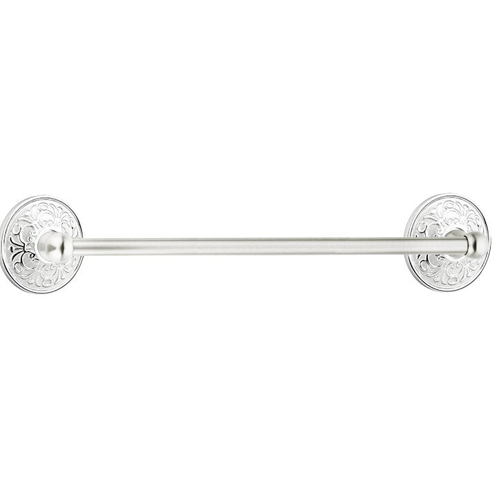 Traditional Brass Collection 24" Single Towel Bar with Lancaster Rose  by Emtek