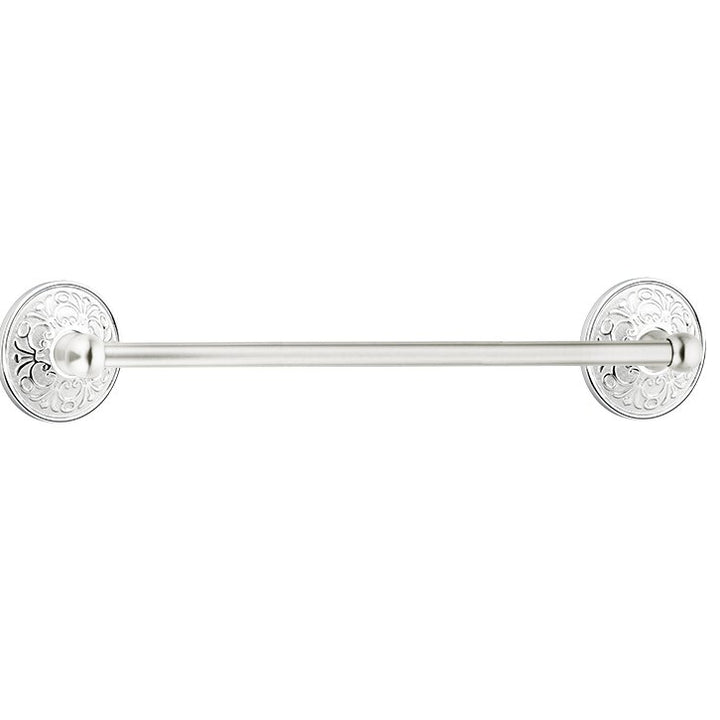 Traditional Brass Collection 24" Single Towel Bar with Lancaster Rose  by Emtek
