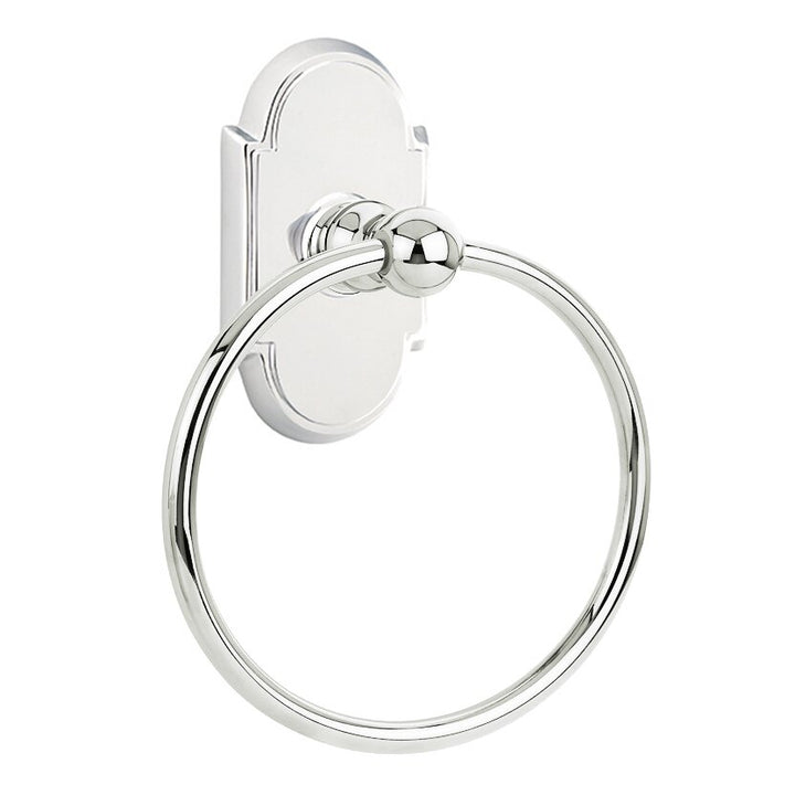 Traditional Brass Collection Arched Towel Ring by Emtek