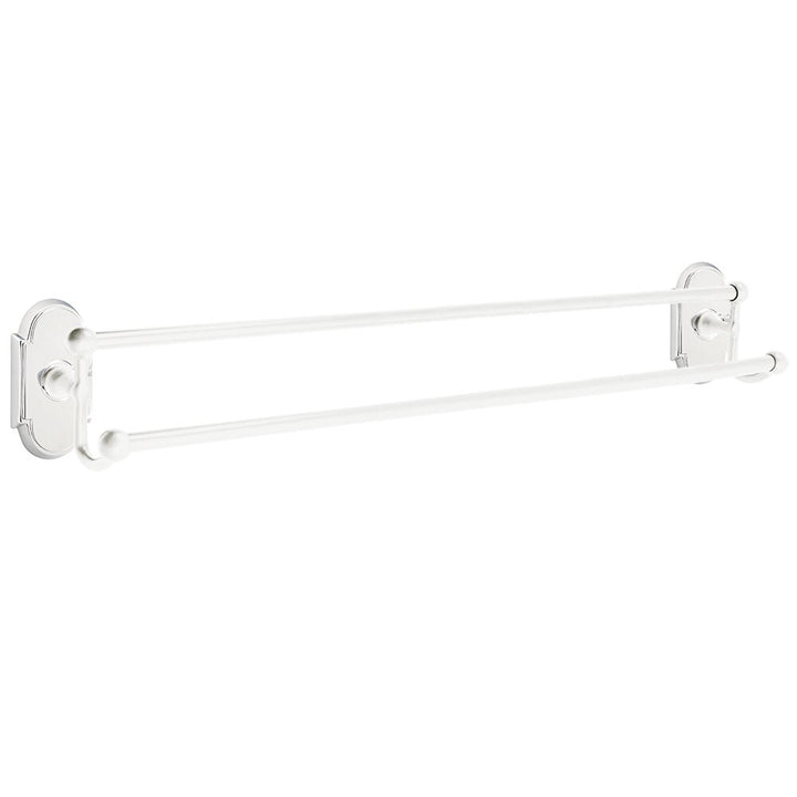 Traditional Brass Collection 30" Double Towel Bar with #8 Rose  by Emtek