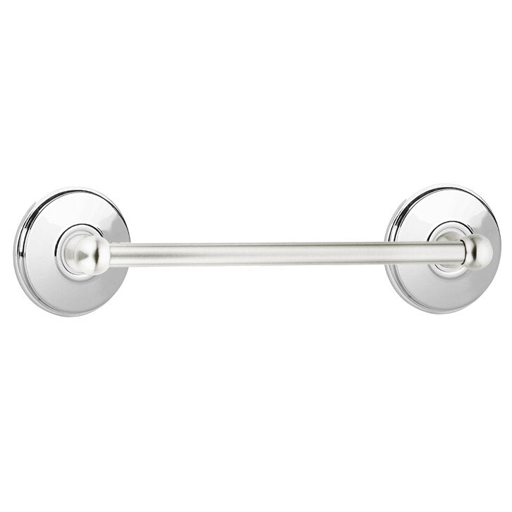 Traditional Brass Collection 12" Single Towel Bar with Watford Rose  by Emtek