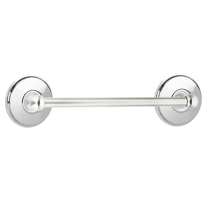 Traditional Brass Collection 12" Single Towel Bar with Watford Rose  by Emtek