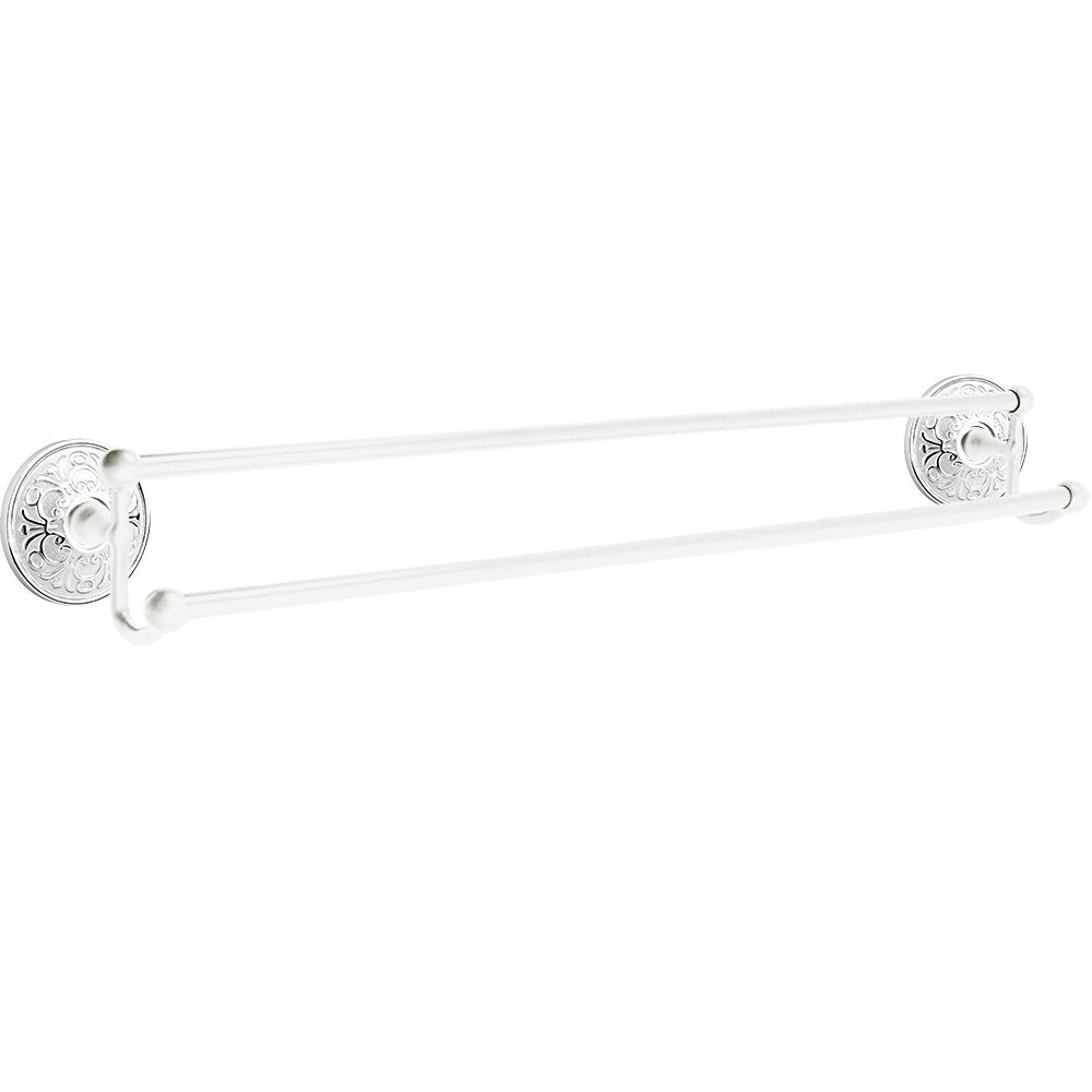 Traditional Brass Collection 30" Double Towel Bar with Lancaster Rose by Emtek