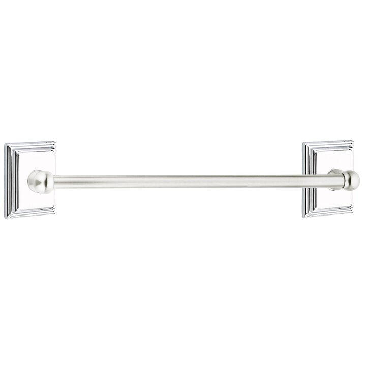 Traditional Brass Collection 24" Single Towel Bar with Wilshire Rose  by Emtek