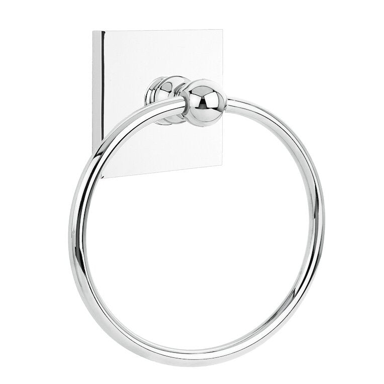Traditional Brass Collection Square Towel Ring  by Emtek