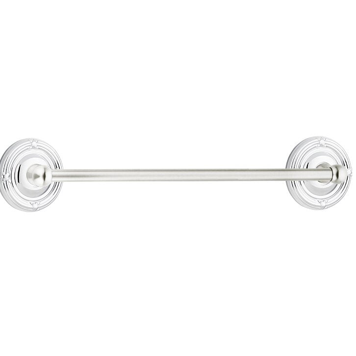 Traditional Brass Collection 24" Single Towel Bar with Ribbon & Reed Rose  by Emtek