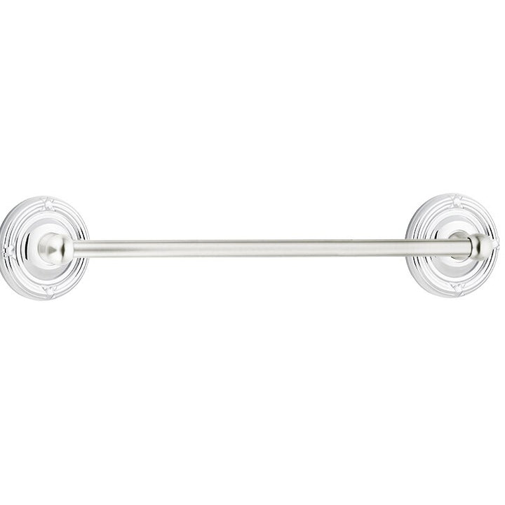 Traditional Brass Collection 24" Single Towel Bar with Ribbon & Reed Rose  by Emtek
