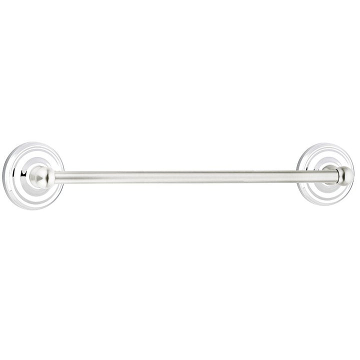Traditional Brass Collection 30" Single Towel Bar with Small Regular Rose  by Emtek